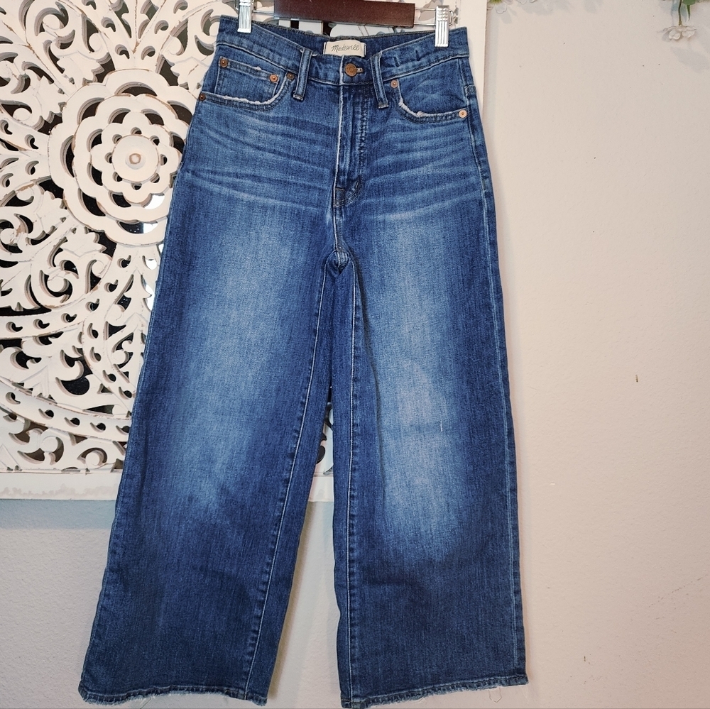 Madewell Wide-Leg Crop Jeans in Frida Wash womens Size 24 - Picture 9 of 16